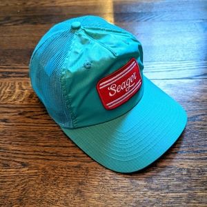 Seager Trucker Hat - Seafoam Green & Red